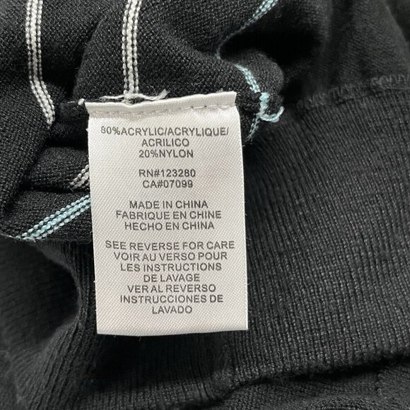 Travis Mathew Sweater Men’s M Black Striped Crew Neck‎ Pullover Golf Lightweight - Picture 7 of 10